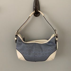 Small Coach leather cloth tote cc